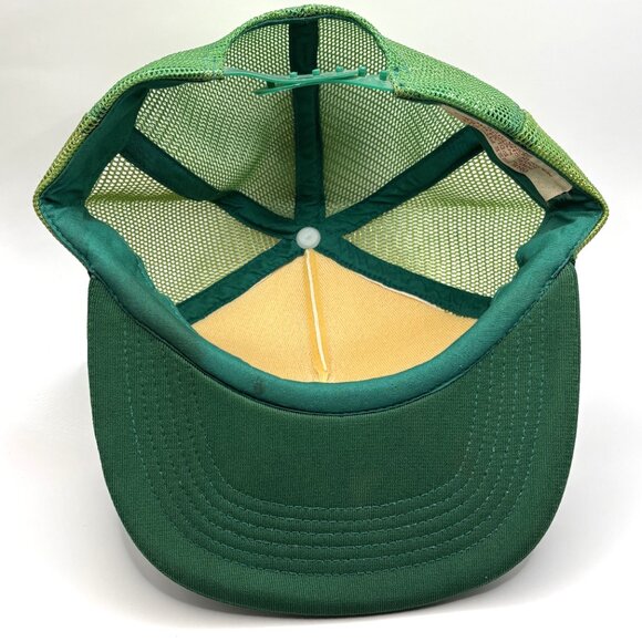 Vtg 80s Keleny's Top Soil Madison, WI Snapback Trucker Rope Hat Green Mesh Back - Picture 5 of 9